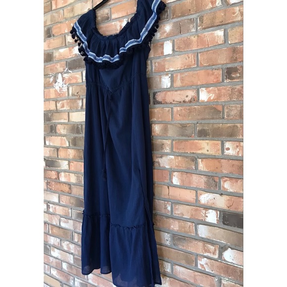Vince Camuto Women’s Navy Off-Shoulder Maxi Dress Size 1X - Picture 7 of 8